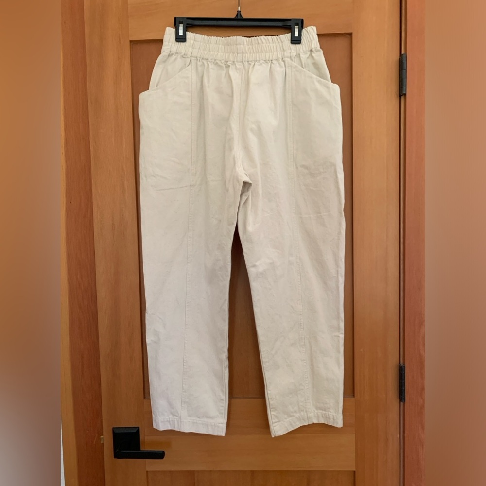 Elizabeth Suzann Studio Clyde Work Pant - Natural Cotton Canvas - L